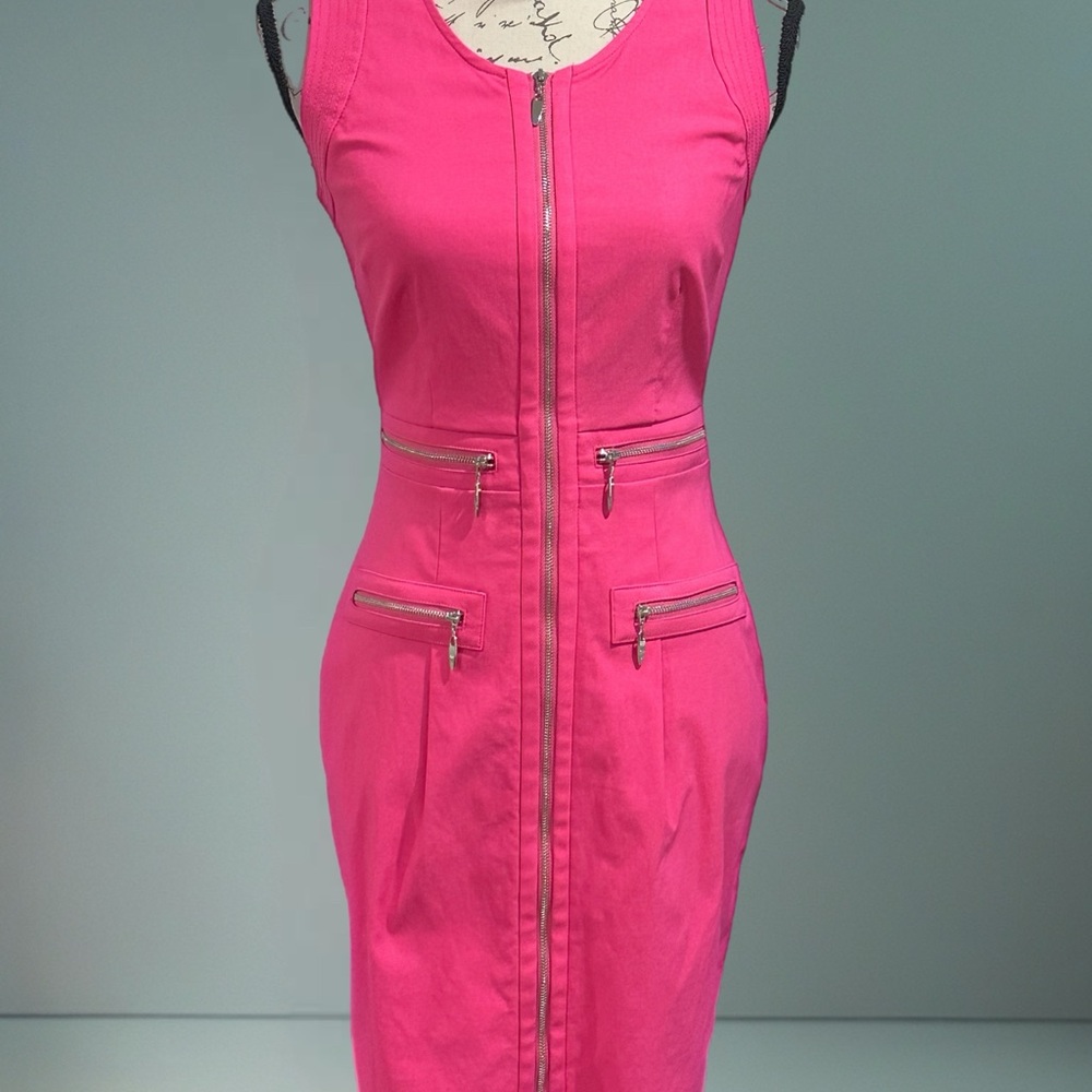 Vintage Joseph Ribkoff Zipper Pencil Dress Sz 2 Circa 1990's